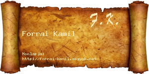 Forrai Kamil névjegykártya